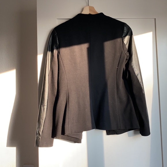 Madewell Leather Sleeve Black Blazer - Picture 7 of 7